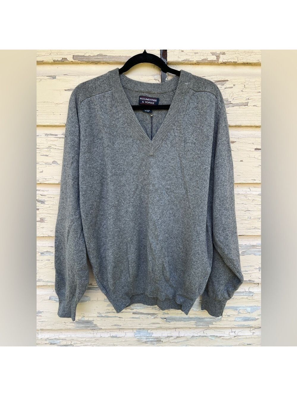 Dillards Roundtree & Yorke 100% Double Ply Cashmere Pulliver V Neck Sweater New